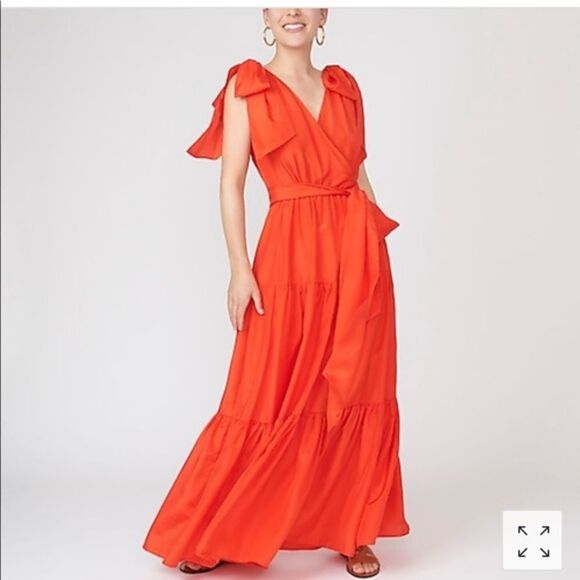 New J.CREW Shoulder-tie silk maxi dress - Picture 3 of 12